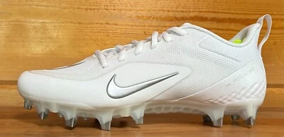 Mens Nike Alpha Huarache 8 Pro Lacrosse Cleats Size 7.5/11/12 WHITE/SILVER - Image 1 of 4