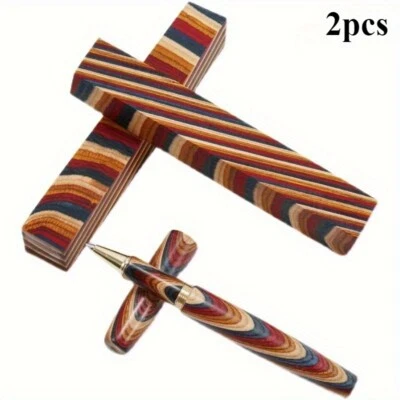 2pcs Color Pen Blank Wood Knife Handles Material Slabs Scales Handle DIY Tools - image 1 of 4