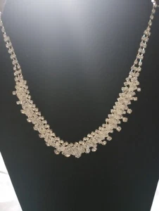 Silver Color Cristal Rhinestone Statement Necklace 20 Inches adjustable - Picture 1 of 2