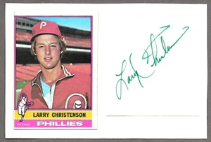 Larry Christenson Autograph With 1976 Topps Unique Piece - Picture 1 of 2