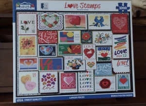 Jigsaw Puzzle Love Stamps, 1000 Larger Pieces, Excellent Condition - Picture 1 of 2