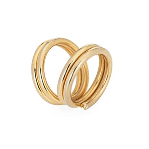 Split Coil Ring Vintage 18k Yellow Gold Sz 5 Estate Fine Jewelry Stacking Band - Picture 1 of 6