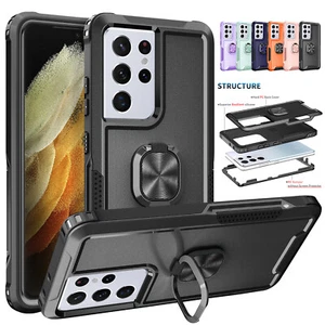For Samsung S21 Note 20 Ultra S20 S10 Plus Ring Holder Shockproof Defender Case - Picture 1 of 60