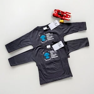 TWIN Baby Boys clothing boy ZARA Top T-shirt 9-12 months NEW Cotton Grey Twins - Picture 1 of 7