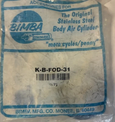 Lote de 2 kits de servicio de sellado neumático Bimba K-B-FOD-31 NUEVO Foto 1 de 2