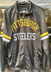 Vintage Pittsburgh Steelers Full Zip Satin NFL Trainingsjacke Herren Größe Large - Bild 1 von 4