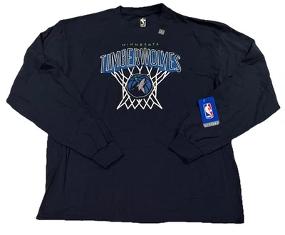 NBA Minnesota Timberwolves Basketball T-shirt Mens 2XL Navy Nothing But Net Tee - Image 1 of 4