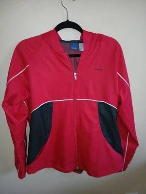 Reebok Women's Large Raspberry Red Zip Windbreaker Jacket 2010 Pockets Lined - Image 1 of 4