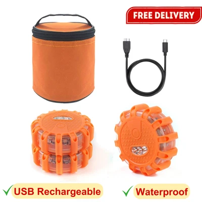 Luces de emergencia LED recargables USB para carretera - Advertencia en carretera seguridad para automóvil Foto 1 de 4