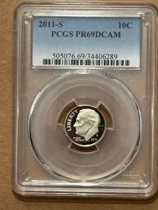 2011-S Roosevelt Dime PCGS PR69DCAM - Picture 1 of 2