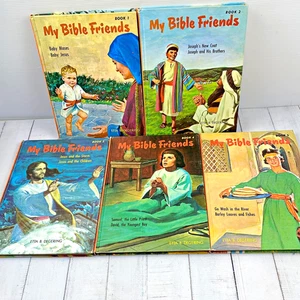 Juego de libros My Bible Friends 1-5 de Etta Degering libros infantiles cristianos de colección - Imagen 1 de 9