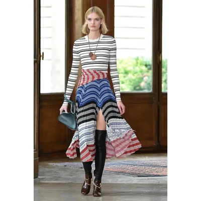 NWT Altuzarra Woodbine Mixed Media Stripe Midi Dress – Size 6 ($2095) - Image 1 of 4