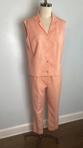 Vintage Koralle Koret Ende 60er 60er Jahre ärmelloses Top und Hosen Set - Bild 1 von 10