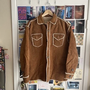 Scully Men's Cafe Brown Suede Button Up Jacket Faux Shearling Lining Sz M - Picture 1 of 5