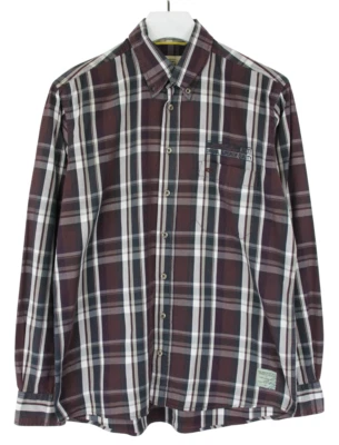 Camel Active Shirt Men M Casual Buttons Neck Pockets Checked - Image 1 of 4