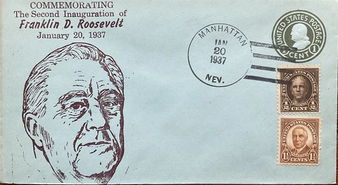 Manhattan Nev Inauguration Day Franklin Roosevelt President 1-20-1937 1st 1-20 Cover