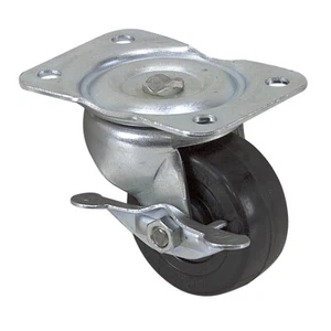 Rueda de placa giratoria impecable de 2-1/2"" x 1-1/8"" con freno de rueda 25160NR 1-4963 - Imagen 1 de 1