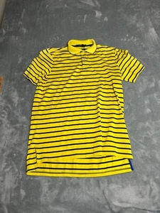 Polo ligero manga corta RLX Ralph Lauren para hombre M azul negro amarillo a rayas - Imagen 1 de 6