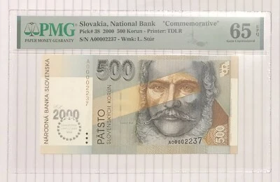 Slovakia 500 Korun 2000 P-38 Commemorative UNC PMG 65 - Image 1 of 2