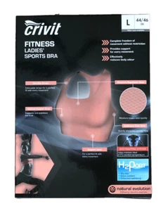 Crivit New Fitness Ladies Gym Yoga Running Sports Bra (Pink) Size: Large - Picture 1 of 4