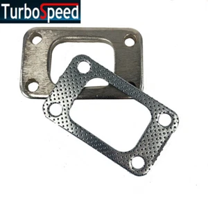 T3 Turbo 4 Bolt Manfiold Flange T3/T4 Exhaust Mild Steel Turbo Adapter&Gasket - Picture 1 of 6