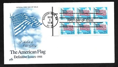 #2285Ac 25c Flag with Clouds -Booklet Pane of 6- ArtCraft FDC  Boxborough, MA - Image 1 of 2