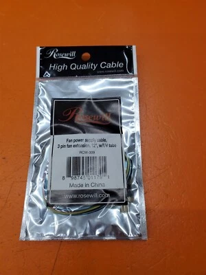 ⭐️⭐️⭐️⭐️⭐Rosewill Fan Power Supply Cable 3Pin Fan Extension 12"w UV tube RCW-309 - Image 1 of 2