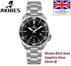 AKIRES GM2002 Black 43mm Dive Watch, Miyota 8215 Auto, 200m W.R. CERAMIC Bezel