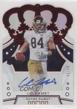 2020 Panini Chronicles Draft Picks Red Signatures 9/25 Cole Kmet Rookie Auto RC