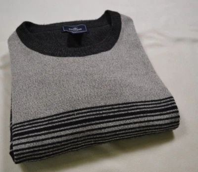 Suéter Dockers Para Hombres XXL Gris Negro Cuello Redondo Tejido Rayas Acrílico Pullover Foto 1 de 4