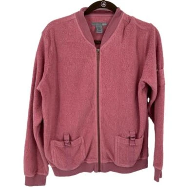 Chaqueta Bomber Oleg Cassini Fin de Semana Polar Talla L Rosa Cremallera Completa Peluche  Foto 1 de 4