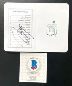 SERGIO GARCIA SIGNED SCORECARD THE MASTERS GOLF PGA 2017 CHAMPION BAS - Picture 1 of 2