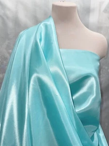 TURQUOISE/ LIGHT 012 CATIONIC TAFFETA FABRIC FORMAL, BRIDAL. PAGEANT, 1 YD - Picture 1 of 11