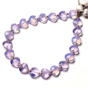 Lavender Colour Quartz 8 mm Size Faceted Heart Shape Beads 7" Strand - Picture 1 of 7