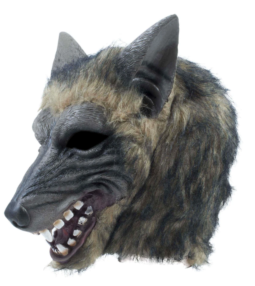 Wolf Scary Dog Animal Face Mask Halloween Werewolf Cosplay Fancy Dress Costume  - Image 1 of 1