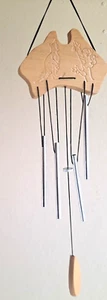 Wind Chime yard alloy decor Australia wooden    with  kangaroo/koala  38cm drop - Bild 1 von 2
