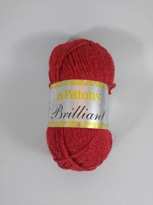 Hilo brillante Patons - rojo radiante #4942 - 1,75 oz - hilo rojo brillante - NUEVO Foto 1 de 2