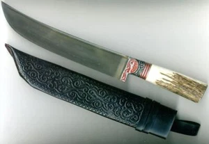UZBEK NATIONAL BIG KNIFE PCHAK PICHOK HANDMADE HORN HANDLE (624) - Picture 1 of 5