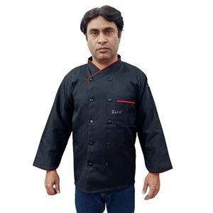 Men Chef Coat Long Sleeves Jacket Hotel and Restaurant Kitchen Cooking Uniform - Picture 1 of 8