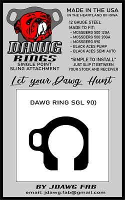 DAWG RING SGL 90 SINGLE POINT SLING MOUNT FOR MOSSBERG 500, MAVERIC