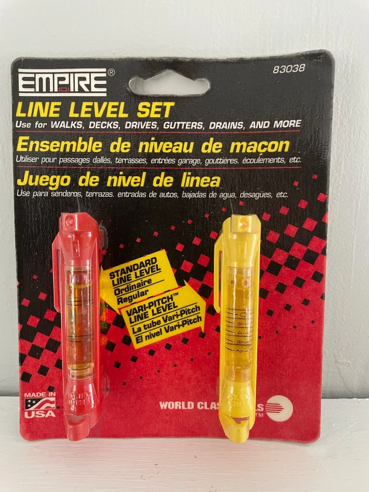 Empire Line Level Set Standard & Vari-Pitch Sealed Package NEW Vintage - Image 1 of 2
