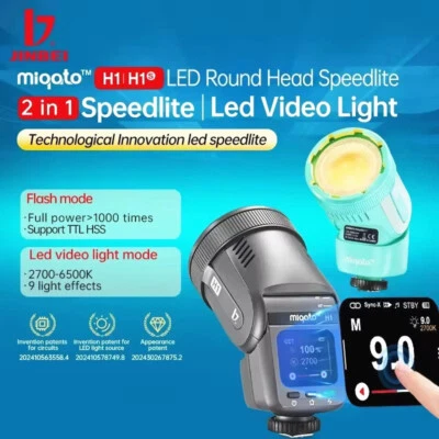 JINBEI H1 LED Set-top Flash Light Speedlite High Speed TTL for Canon Nikon Sony  - Image 1 of 4