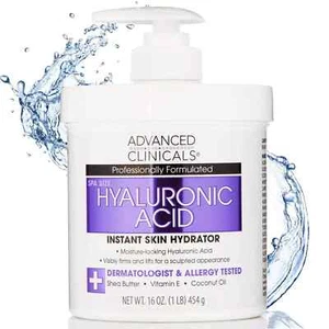Advanced Clinicals Lozione Corpo Acido Ialuronico e Crema Idratante Viso 16 Oz X 2 - Foto 1 di 3