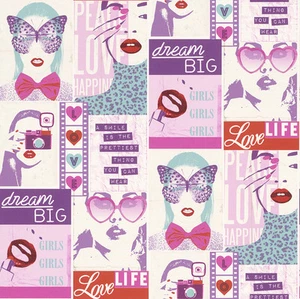 Fashion / Tapete Girlie / Mädchen Tapete / Schrift /  Rasch 209600 / 1,87 €/qm - Bild 1 von 1