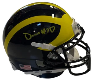 DONOVAN EDWARDS SIGNED MICHIGAN WOLVERINES MINI HELMET JSA COA - Picture 1 of 2