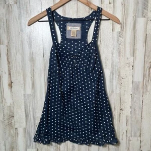 Vintage Y2k Arizona dunkelblau weiß gepunktet Babydoll Tank Damengröße Small - Bild 1 von 3