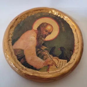 Icona rotonda San Giovanni Apostolo teologo cattolico e bizantino greco-ortodosso - Foto 1 di 3
