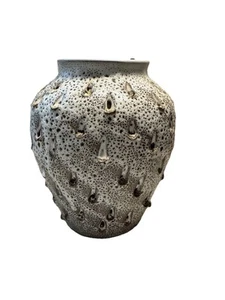 Strukturierte Lavaglasur MCM Mid Century Modern Studio Art Keramik Vase Italien 6,5" - Bild 1 von 7