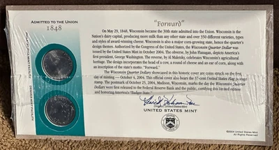 2004 - P &D - From the 50 State Quarters 1st Day Minted Collection - Wisconsin - Image 1 of 2