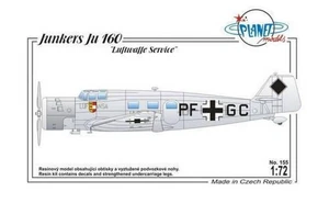 Junkers Ju 160 Luftwaffe Service PLT155 Planet Models 1:72 Nuevo - Imagen 1 de 1